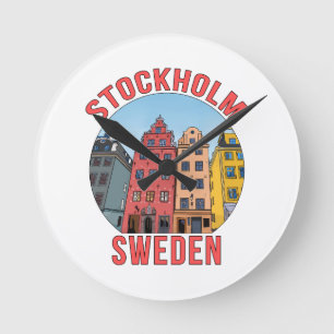 Stockholm Schweden Runde Wanduhr