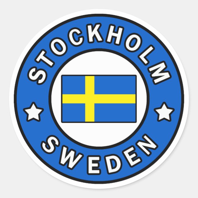 Stockholm Schweden Runder Aufkleber (Vorderseite)