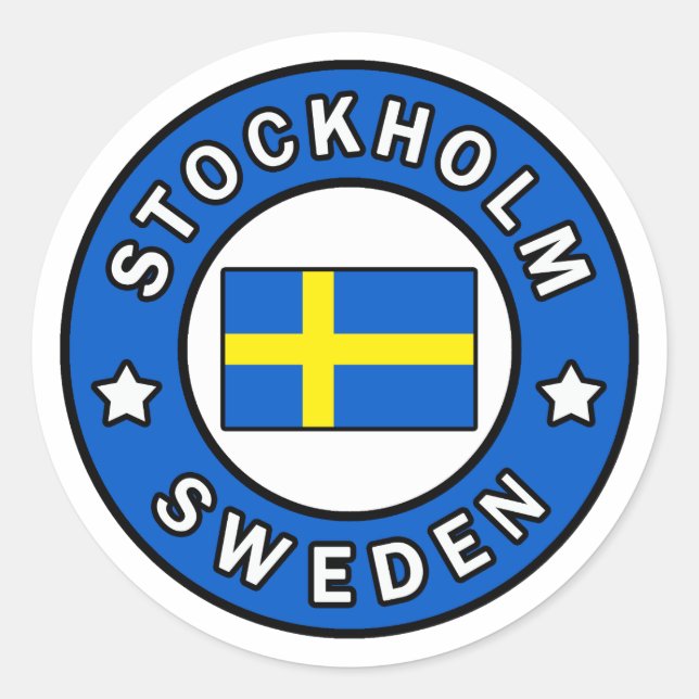 Stockholm Schweden Runder Aufkleber (Vorderseite)