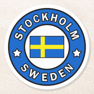 Stockholm Schweden Runder Pappuntersetzer
