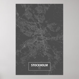 Stockholm, Schweden (schwarz weiß) Poster