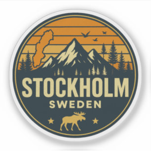 Stockholm, Schweden Sverige Aufkleber