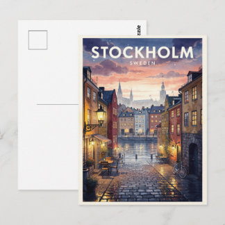Stockholm Schweden Vintage Reise Postkarte