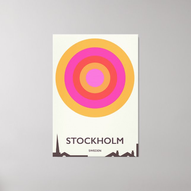 Stockholm, Schweden Vintage Reiseplakat. Leinwanddruck (Vorderseite)