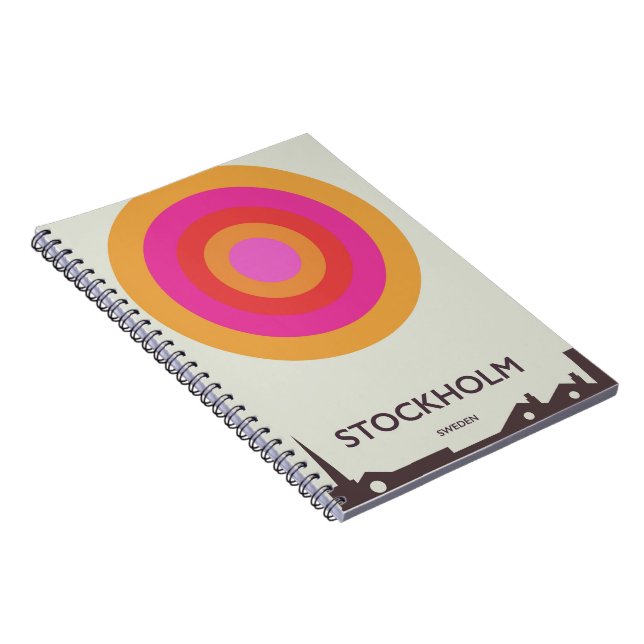 Stockholm, Schweden Vintage Reiseplakat. Notizblock (Rechte Seite)