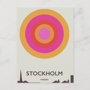 Stockholm, Schweden Vintage-Reiseplakat. Postkarte