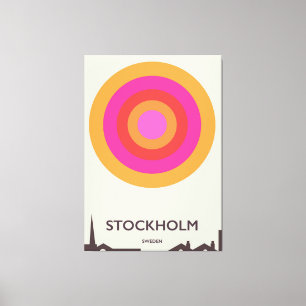 Stockholm, Schweden Vintage-Reiseposter. Leinwanddruck