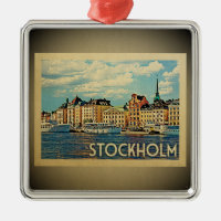 Stockholm Schweden Vintage Travel Ornament