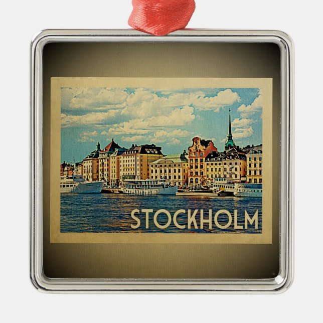 Stockholm Schweden Vintage Travel Ornament (Vorne)