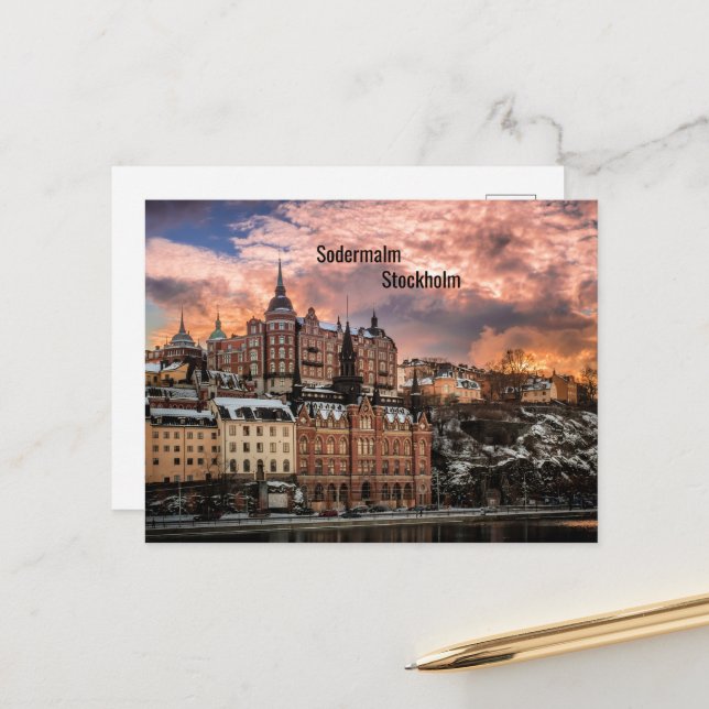 Stockholm, Sodermalm Island Postkarte (Vorderseite/Rückseite Beispiel)