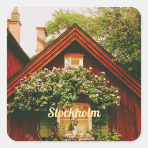 Stockholm, Södermalm, Schweden Quadratischer Aufkleber
