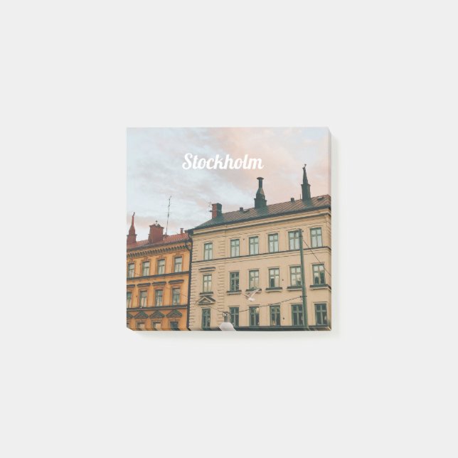 Stockholm Södermalm Stadtansicht Post-it Klebezettel (Vorderseite)