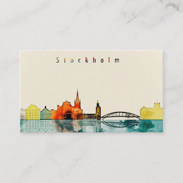 Stockholm-Stadt-Skyline Visitenkarte (Vorderseite)