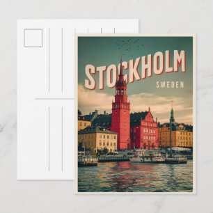 Stockholm Sweater Reise Vintage Geschenke an der W Postkarte