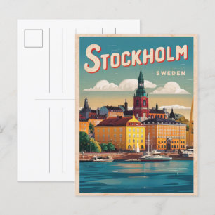 Stockholm Sweater Reise Vintage Geschenke an der W Postkarte