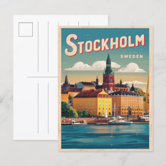 Stockholm Sweater Reise Vintage Geschenke an der W Postkarte