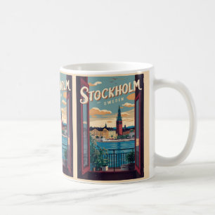 Stockholm Sweden Reise Vintage Balkon Aussichtsges Kaffeetasse
