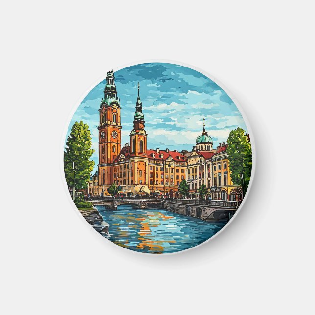 Stockholm Vibranly Cityscape Magnet (Vorne)