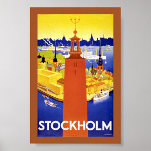Stockholm Vintage Reiseposter Restauriert Poster