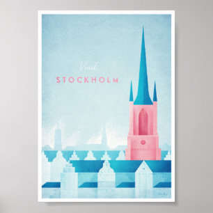 Stockholm Vintage Travel Poster