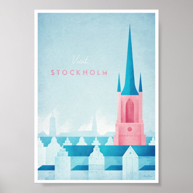 Stockholm Vintage Travel Poster (Vorne)