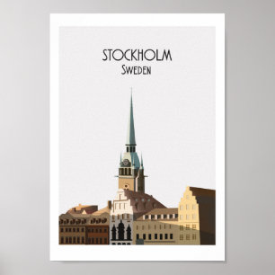 Stockholm   Vintage Travel Poster   Verbesserte Ma