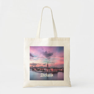 Stockholmer Hauptstadt Schweden Night Skyline Tragetasche