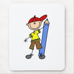 Stockjunge mit Bleistift Mousepad