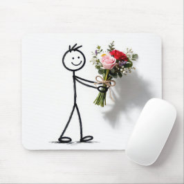 Stockmann mit Rosenstrauß Mousepad