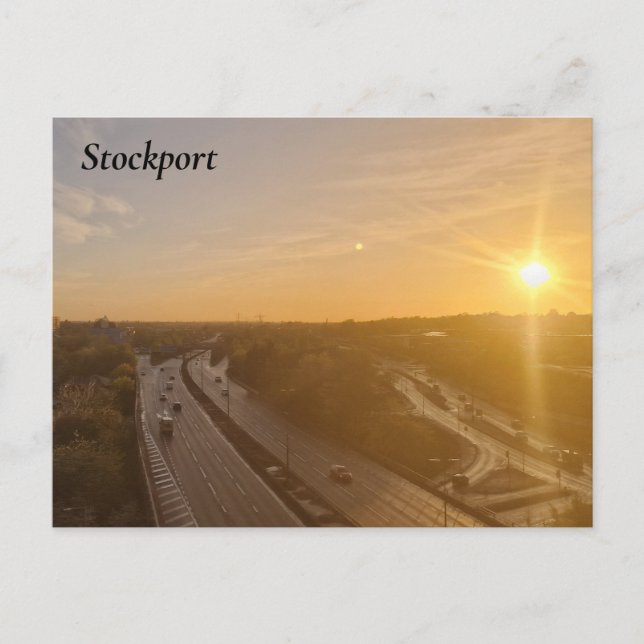 Stockport Sunset Postkarte (Vorderseite)