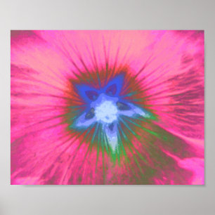 Stockrosen-Blüte Rosa Samt-Druck Poster