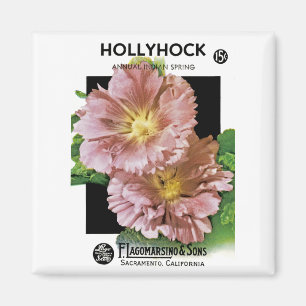 Stockrosen-Samenpacket im Vintage-Stil Magnet