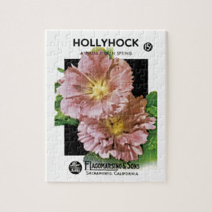 Stockrosen-Samenpacket im Vintage-Stil Puzzle