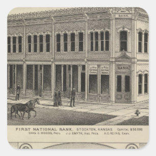 Stockton Beavers Bauernhof, Kansas Quadratischer Aufkleber