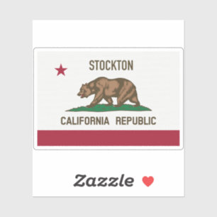 Stockton CA Flag Aufkleber