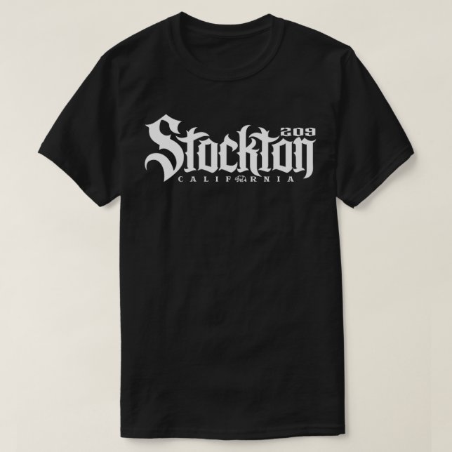 Stockton California 209 CA City Apparel  T-Shirt (Design vorne)