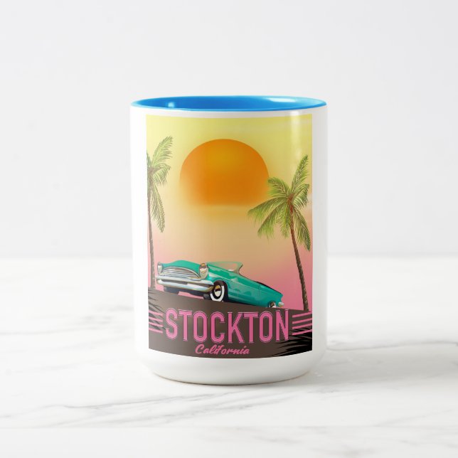 Stockton California USA Zweifarbige Tasse (Mittel)