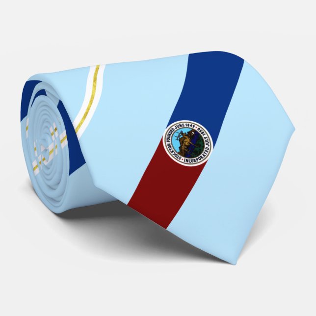 Stockton (Kalifornien) Stadtflagge Neck Tie Krawatte (Gerollt)