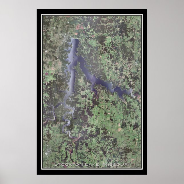 Stockton Lake Missouri Satellite Poster Karte (Vorne)