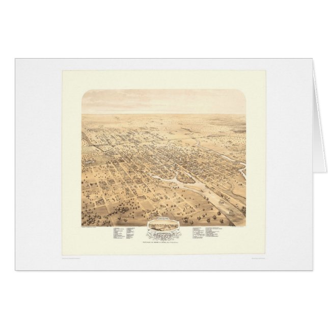 Stockton, panoramische Karte 1870 (1667A) CAs - (Vorderseite (Horizontal))