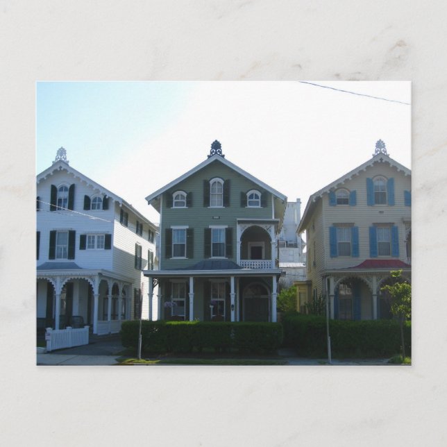 Stockton Victorian Row in Cape May Postkarte (Vorderseite)