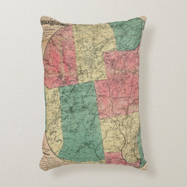 Stoddard's Map of the Adirondack Wilderness, 1883 Dekokissen (Vorderseite(Vertikal))