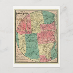 Stoddard's Map of the Adirondack Wilderness, 1883 Postkarte