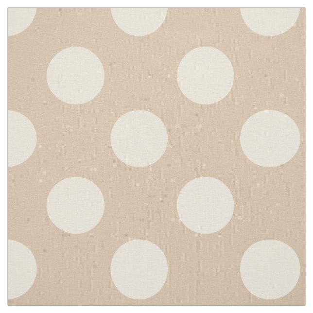 Stoff: Beige-weiße Polka-Punkte Stoff (Muster)