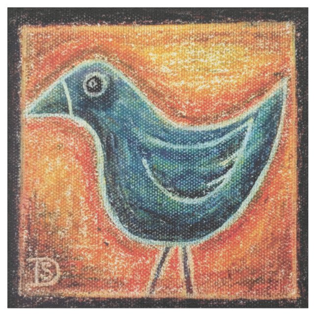 Stoff, Blauer Vogel Stoff (Nahaufnahme)
