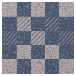 Stoff - Crazy Buffalo Karo in Blau und Taupe
