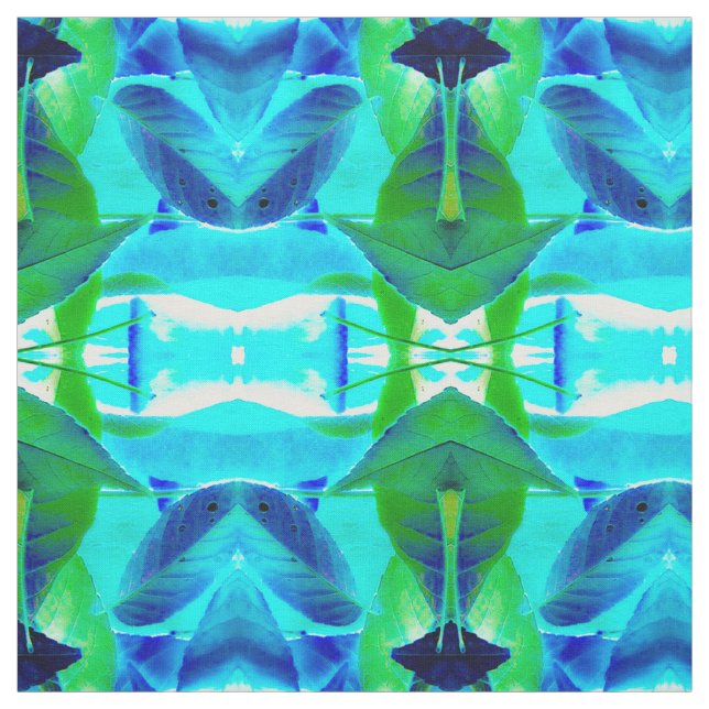 Stoff für blaue Aqua-Blätter (Muster)