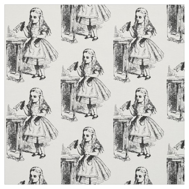 Stoff für Vintage Alice im Wunderland trinken (Muster)