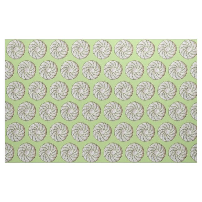 Stoff - Grüne Spirale auf weißer Crochet (Fat Quarter (45,7 x 55,9 cm))