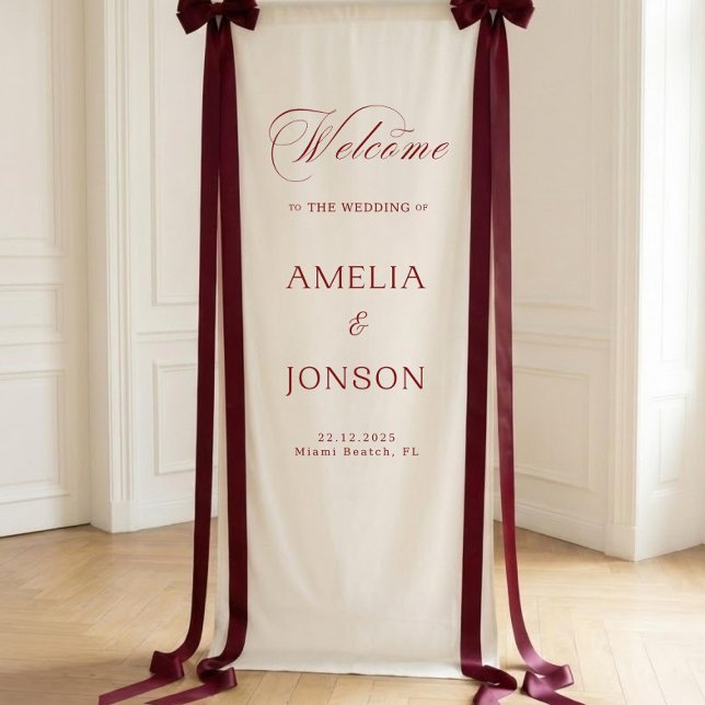 Stoff Hochzeit Willkommensschild Moderne Hochzeit  Banner (Von Creator hochgeladen)